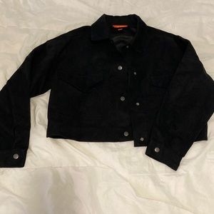 Faux suede crop jacket